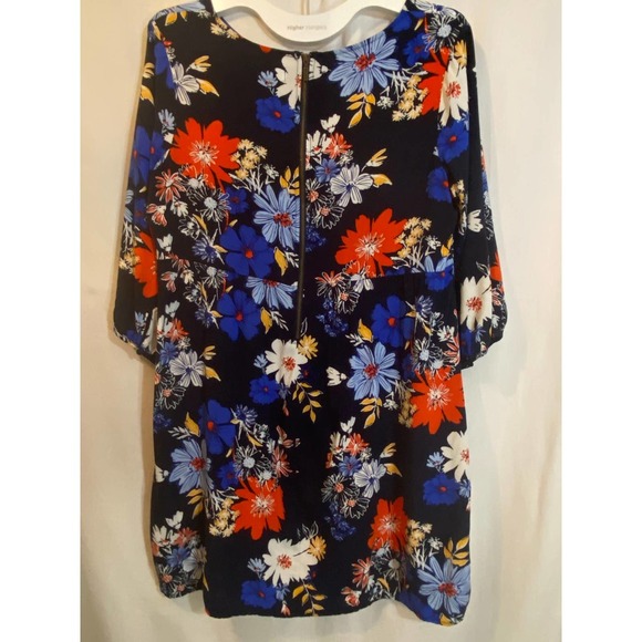 Old Navy Shift Dress LARGE PETITE Long Sleeves Navy Floral NEW - Picture 5 of 7